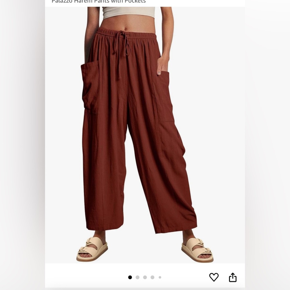 Linen cropped pants